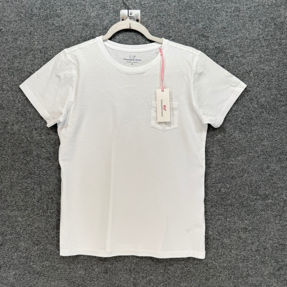 Vineyard Vines Pocket Tshirt Womens Small White Crewneck Short Sleeve NEW
